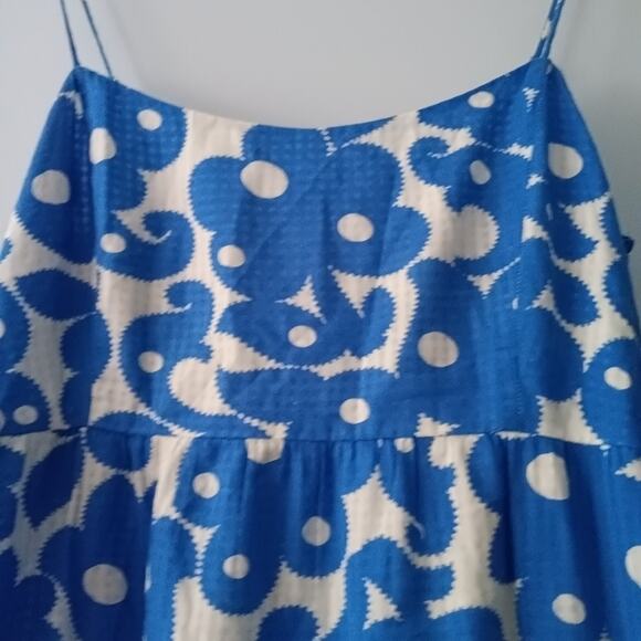 Xirena Fae Cotton Pockets Blue Curls Dress L - Picture 5 of 8